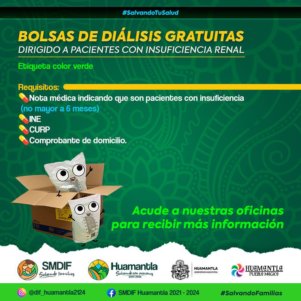 Entregará SMDIF Huamantla bolsas de diálisis gratuitas a pacientes con insuficiencia renal